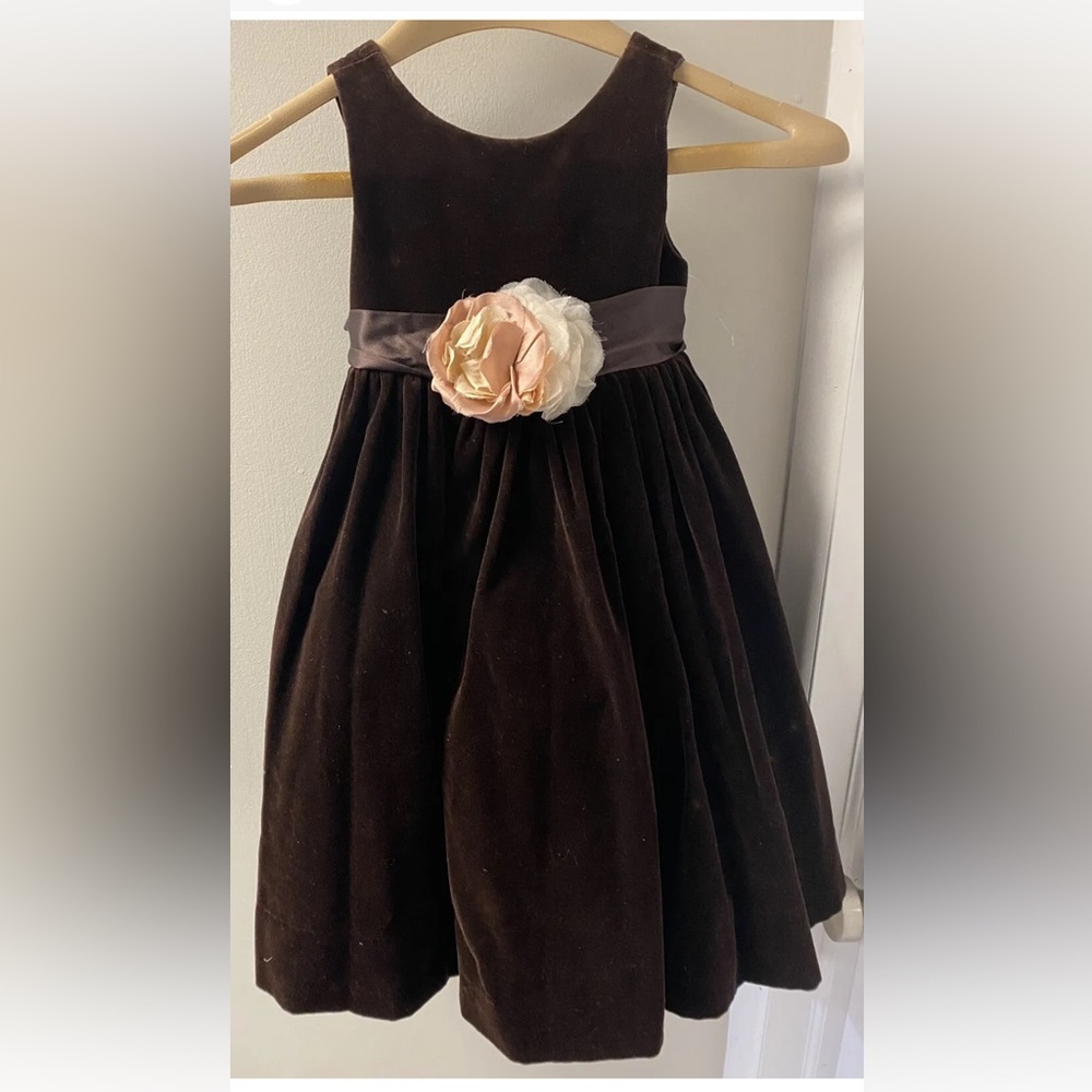 Ralph Lauren girls dress Brown velvet sleeveless size 3 3T